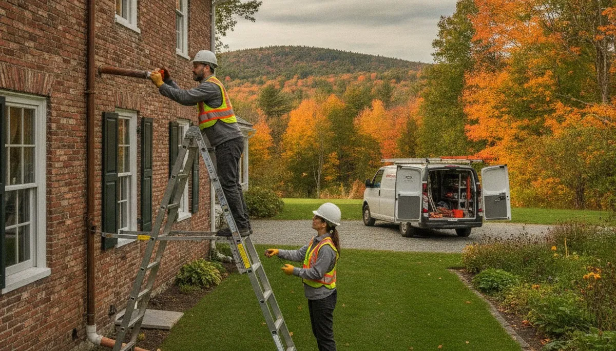 Burlington, VT plumber repairing a leak for plumbing service on a residential pipe