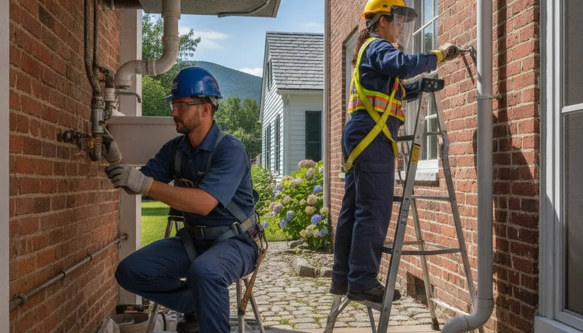 Professional Burlington, VT plumber repairing a sink leak for residential plumbing service