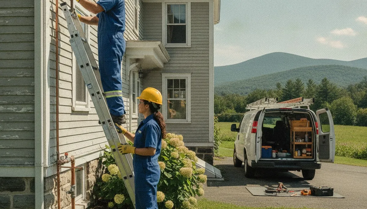 Burlington, VT plumber repairing a residential pipe leak for local plumbing service