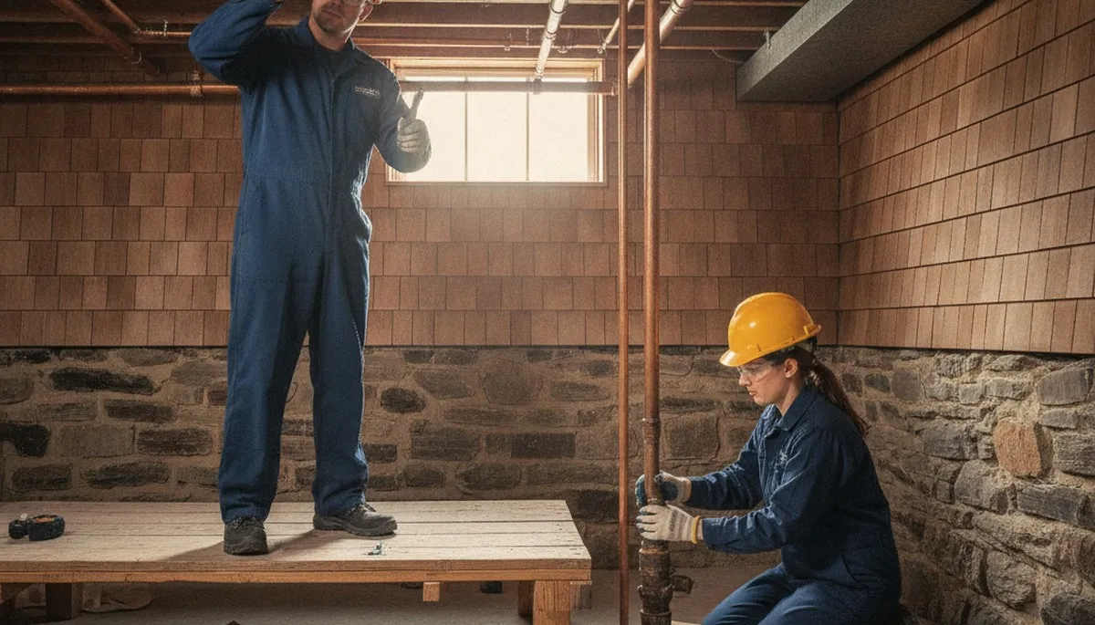 Burlington, VT plumber repairing a plumbing leak for a local residential service call