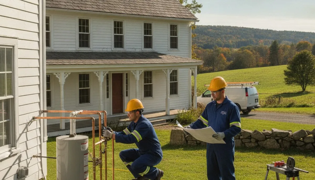 Burlington, VT plumber repairing residential plumbing for a local emergency service call