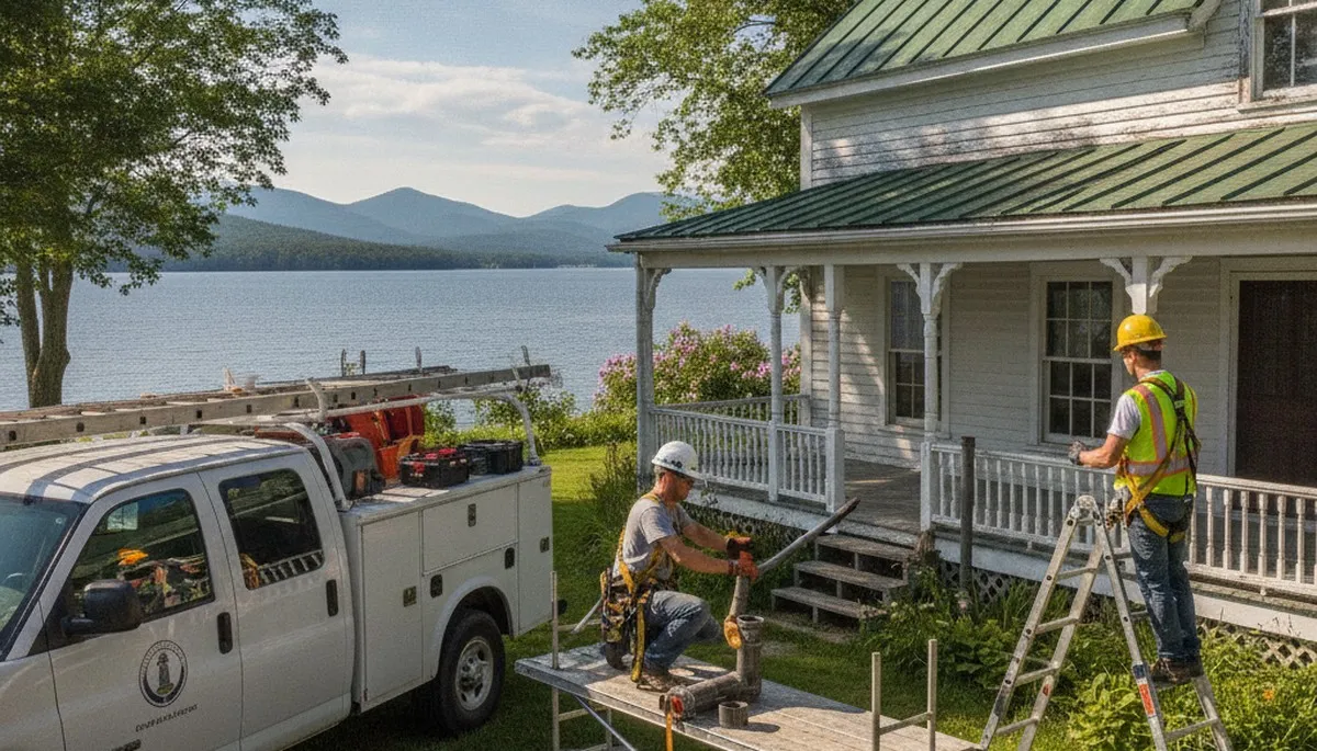 Plumber repairing a sink in Burlington, VT for residential plumbing service