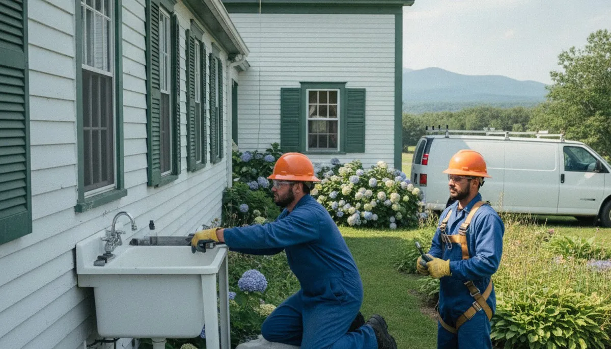 Plumber repairing a sink in Burlington, VT for plumbing repair service