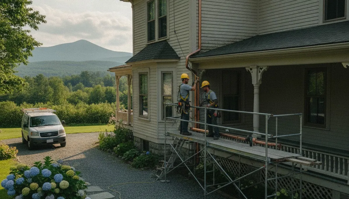 Burlington, VT plumber repairing a residential plumbing fixture for a local plumbing-repair service