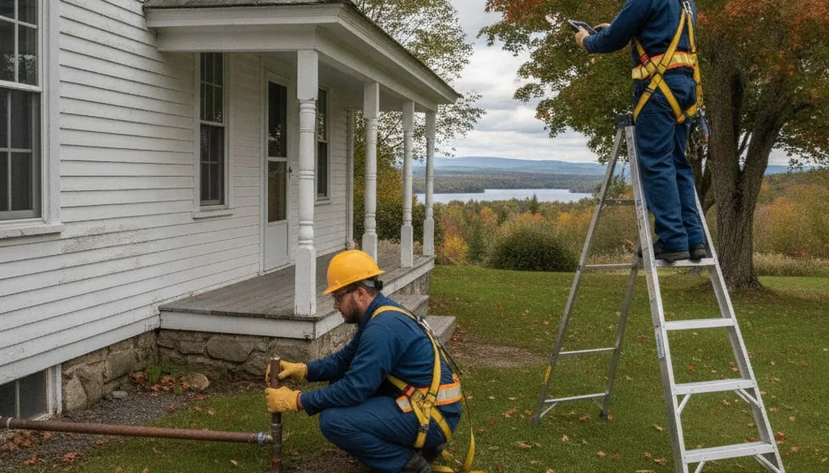 Plumber repairing a pipe in Burlington, VT for residential plumbing service