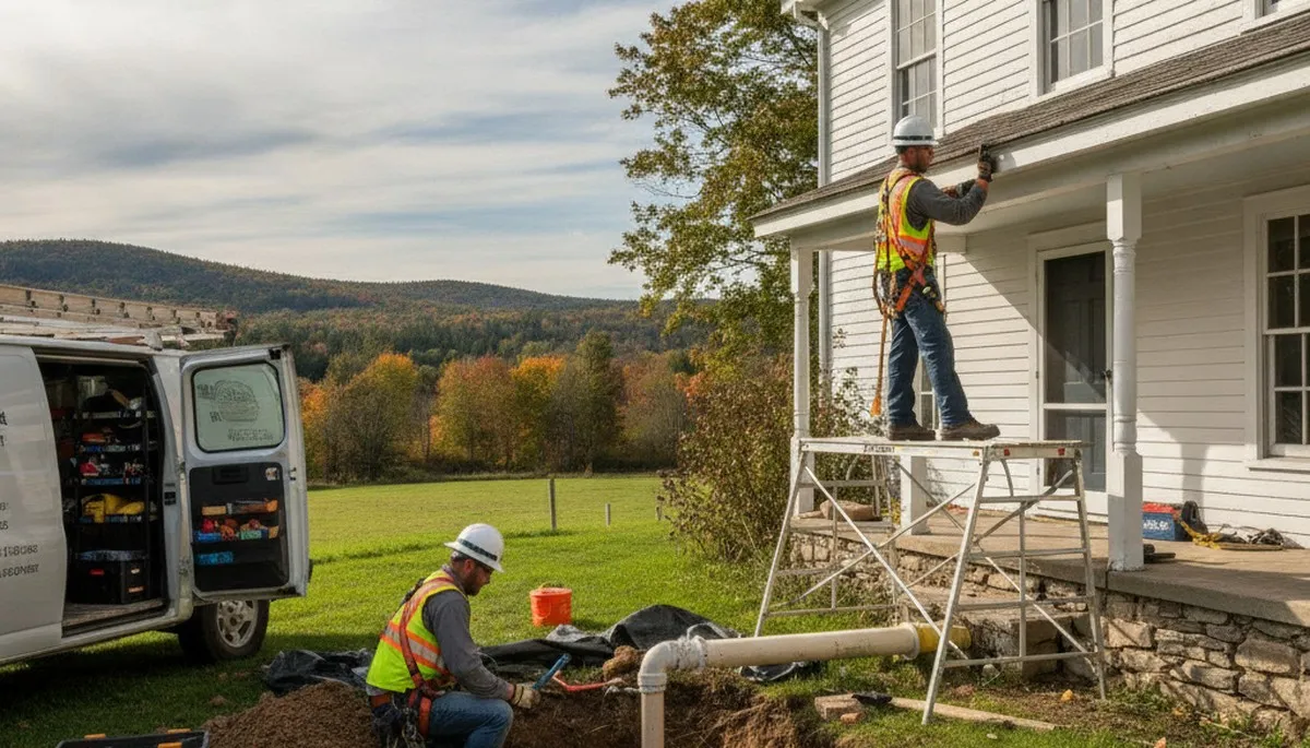 Plumber repairing a pipe in Burlington, VT for plumbing repair service