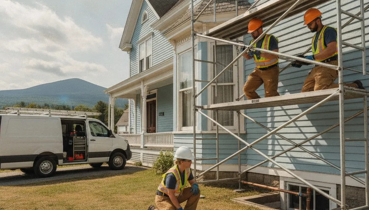 Plumber repairing a pipe in Burlington, VT for plumbing repair service