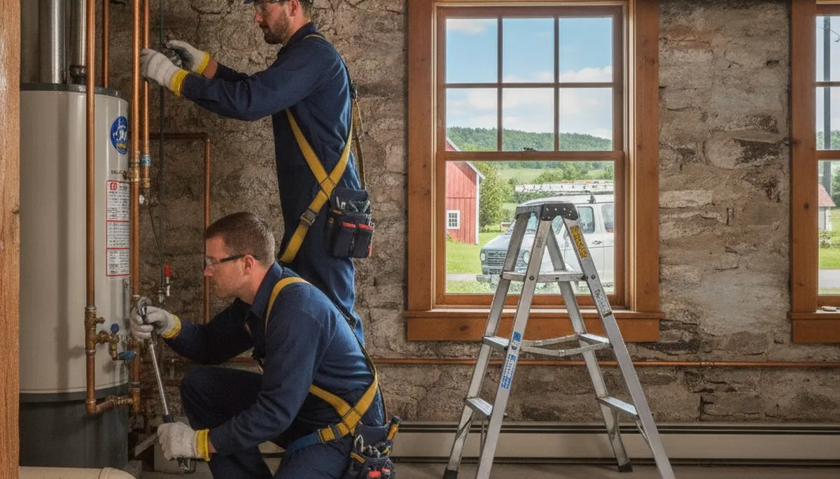 Burlington, VT plumber repairing a leak for a residential plumbing service