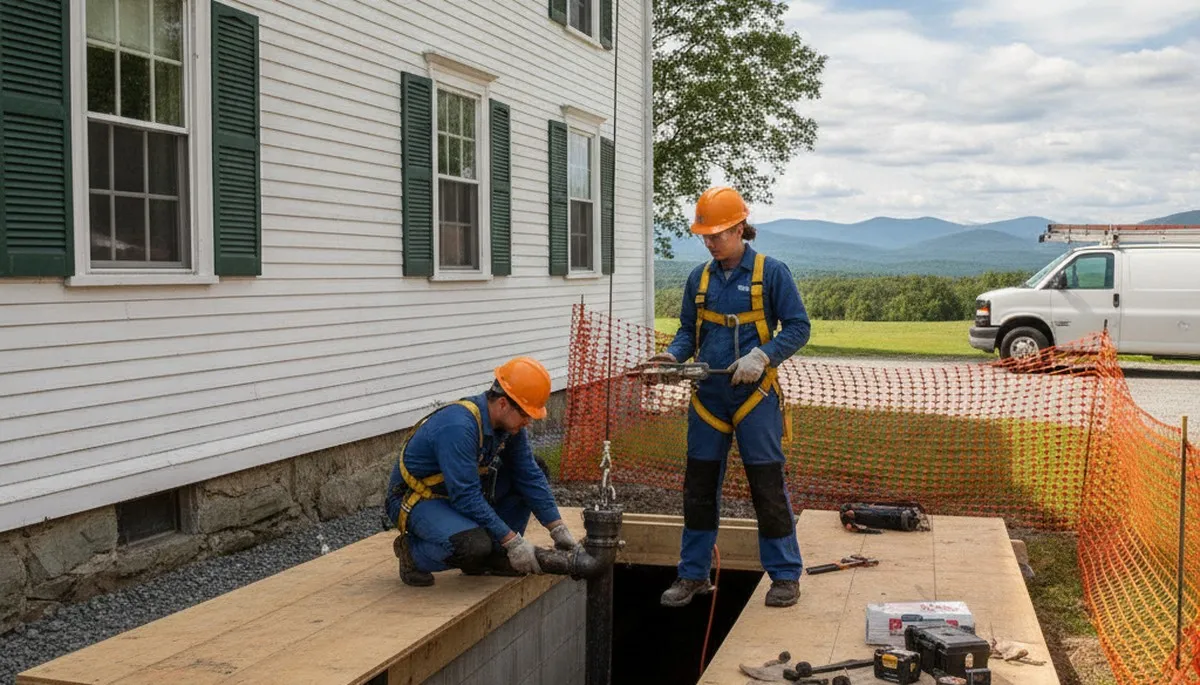 Plumber repairing a pipe in Burlington, VT for professional plumbing repair service