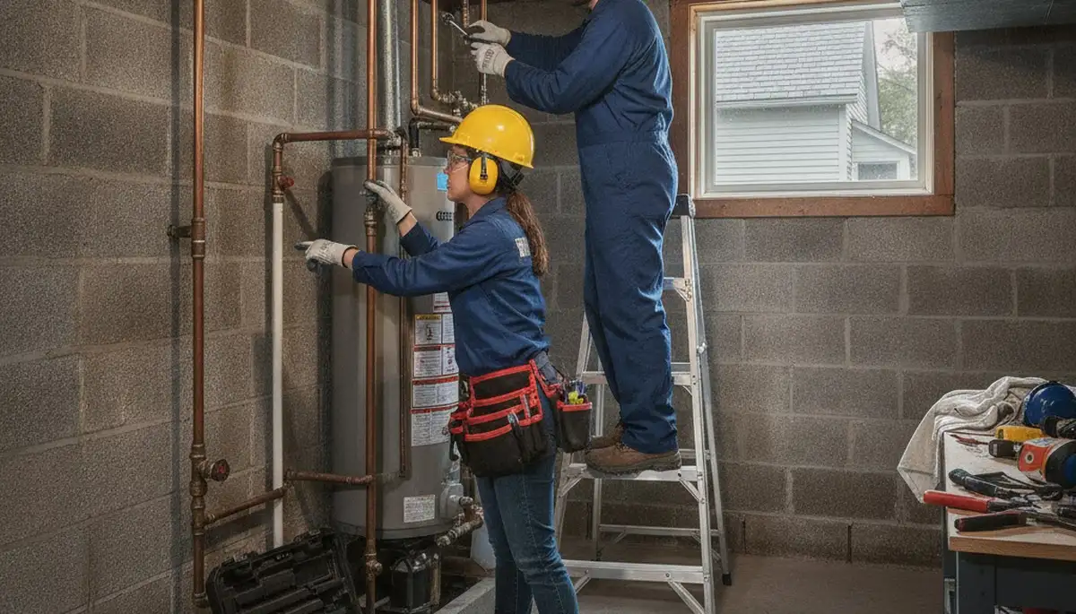 Burlington, VT plumber repairing a residential pipe leak for a local plumbing service