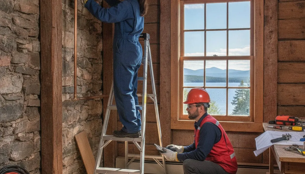Professional Burlington, VT plumber providing plumbing repair services on-site for homeowners