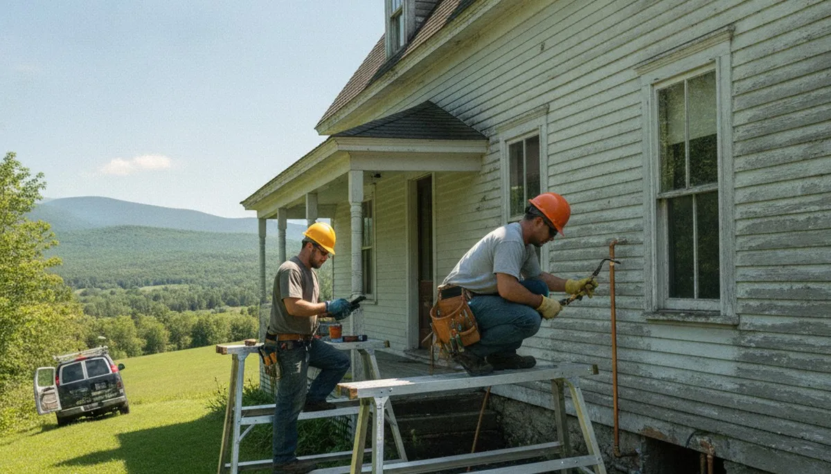 Plumber repairing a sink in Burlington, VT for residential plumbing repair service