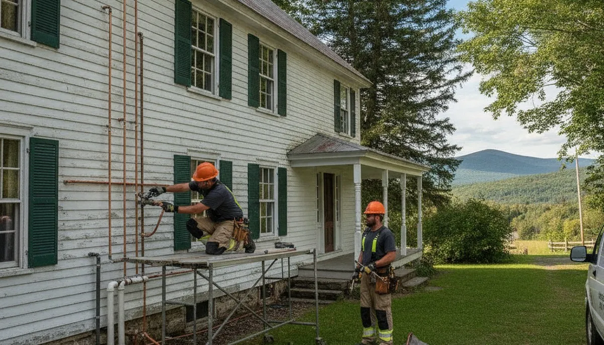 Burlington, VT plumber repairing a residential pipe leak for fast plumbing service