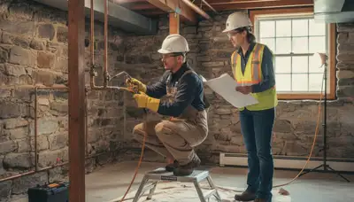 Plumber repairing a pipe in Burlington, VT for plumbing repair services