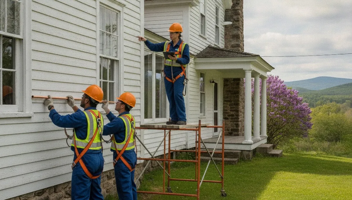Plumber repairing a pipe in Burlington, VT for residential plumbing service