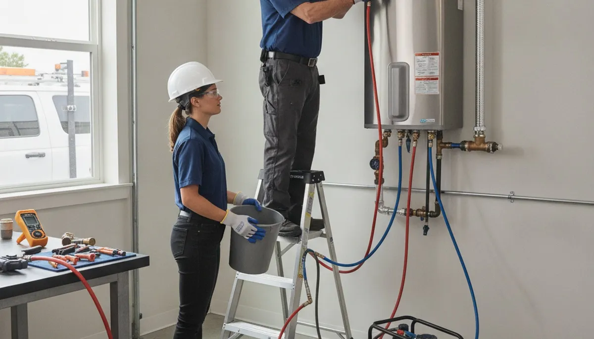 Tankless water heater service in Burlington, VT by a professional plumber