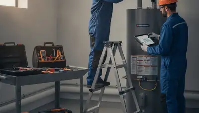 Burlington, VT plumber repairing a water heater for fast same-day service